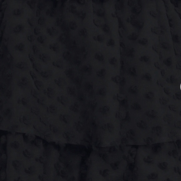 Lulus Flirting With You Black Tiered Pom Pom Midi Dress - Size S - Picture 5 of 7